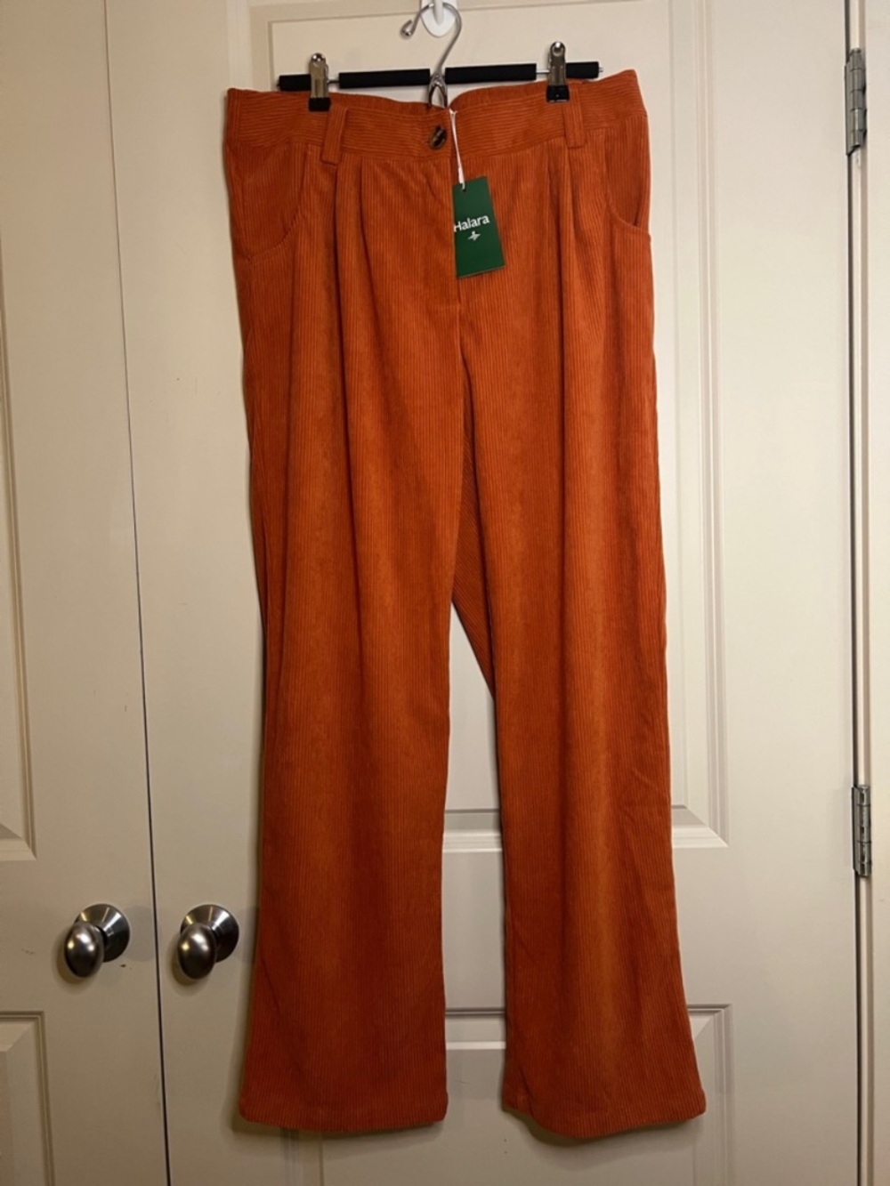 HALARA Wide-Leg Corduroy Pants in Rust - Picture 2 of 3